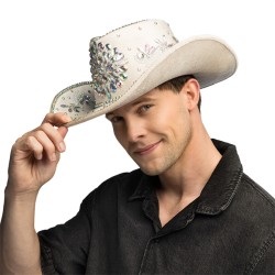 CHAPEAU COW BOY WESTERN FESTIVAL CRYSTAL BEIGE