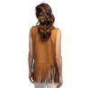 VESTE OU GILET MARRON A FRANGES COACHELLA HIPPIE OU WESTERN TAILLE M-L