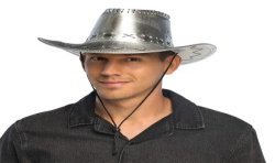 CHAPEAU COW BOY WESTERN SAVANE ARGENT