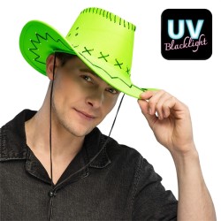 CHAPEAU COW BOY WESTERN SAVANE VERT FLUO
