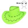 CHAPEAU COW BOY WESTERN SAVANE VERT FLUO