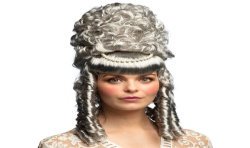 PERRUQUE FEMME RENAISSANCE MARQUISE GRISE AVEC PERLE