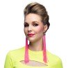 BOUCLES D'OREILLES A FRANGES ROSES FLUO