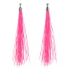 BOUCLES D'OREILLES A FRANGES ROSES FLUO