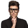 LUNETTES NOIRES CARREES EPAISSES LA HAUT