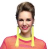 BOUCLES D'OREILLES A FRANGES JAUNE FLUO