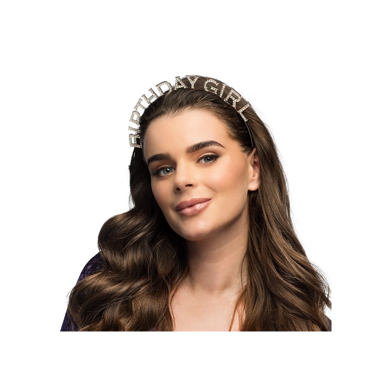 SERRE TETE DORE AVEC STRASS BIRTHDAY GIRL