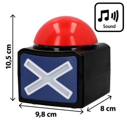 BOUTON X BUZZER SON ET LUMIERES 9.8 X 10.5 X 8 CM 