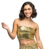 TOP FESTIVAL SEQUINS PAILLETTES OR ELASTIQUE