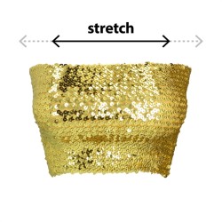 TOP FESTIVAL SEQUINS PAILLETTES OR ELASTIQUE