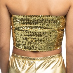 TOP FESTIVAL SEQUINS PAILLETTES OR ELASTIQUE