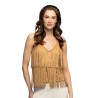 TOP FESTIVAL MARRON A FRANGES COACHELLA HIPPIE OU WESTERN TAILLE M-L