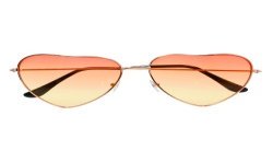 LUNETTES ORANGE DEGRADE JAUNE FORME DE COEUR MONTURE OR