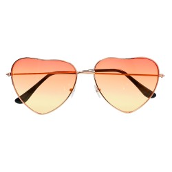 LUNETTES ORANGE DEGRADE JAUNE FORME DE COEUR MONTURE OR