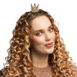 MINI COURONNE SUR SERRE TETE OR ET STRASS ESTHER