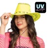 CHAPEAU COW BOY WESTERN SAVANE JAUNE FLUO