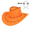 CHAPEAU COW BOY WESTERN SAVANE ORANGE FLUO