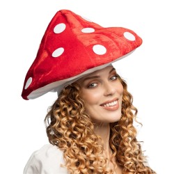 CHAPEAU CHAMPIGNON ROUGE A POIS BLANC