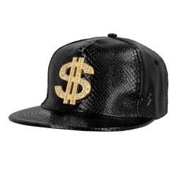 CASQUETTE RAPEUR NOIRE DECO DOLLAR OR