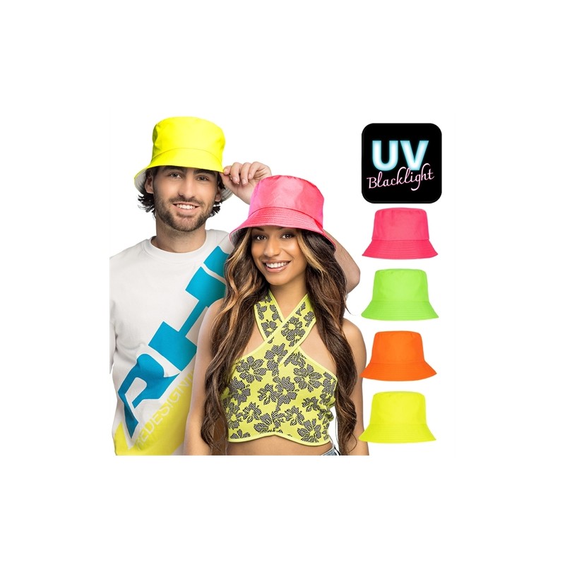 CHAPEAU RAVE BOB FLUO VERT ORANGE JAUNE OU ROSE