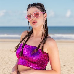 LUNETTES COEUR ROSE AVEC STRASS
