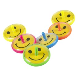 6 TOUPIES SOURIANTS ASSORTIMENT DE COULEURS 4 CM 
