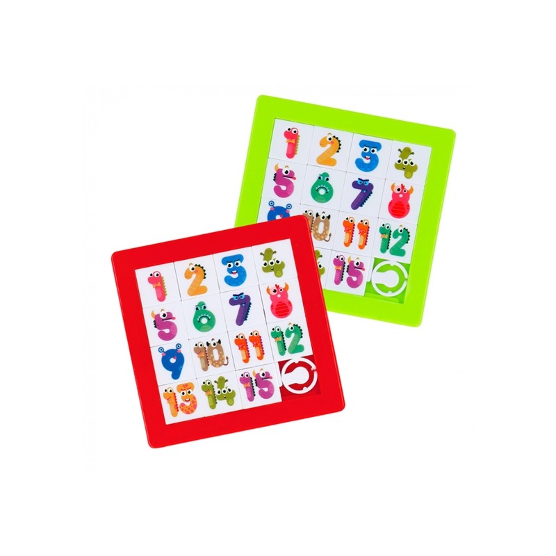 SET 2 PUZZLES COULISSANTS 2 COULEURS VERT OU ROUGE