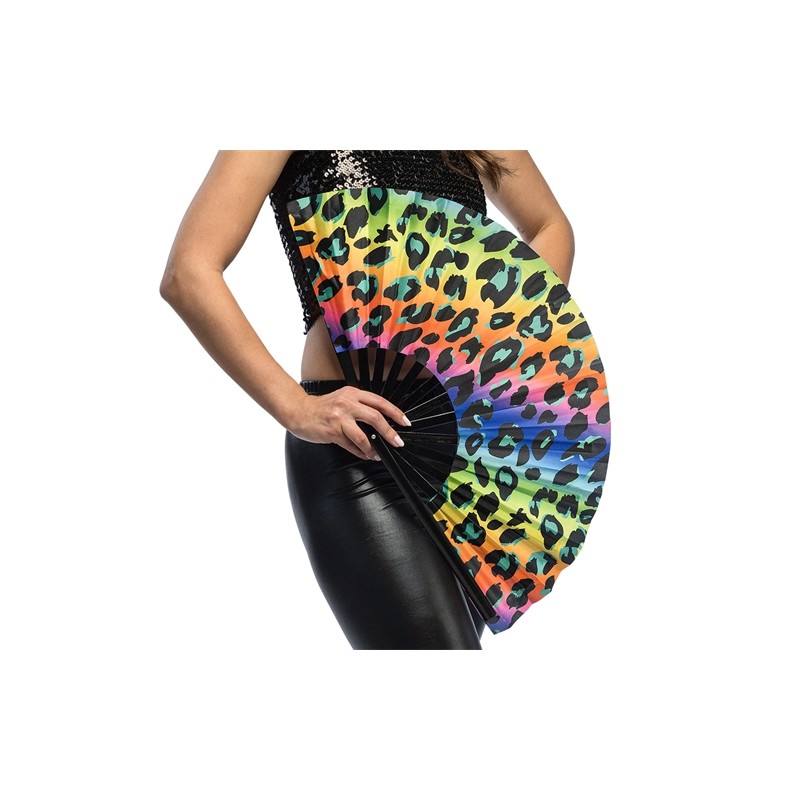 EVENTAIL EN TISSU RAVE WILD XL 64 CM