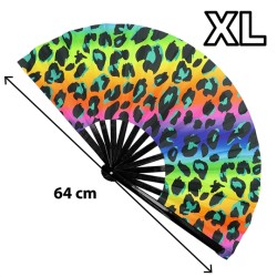 EVENTAIL EN TISSU RAVE WILD XL 64 CM