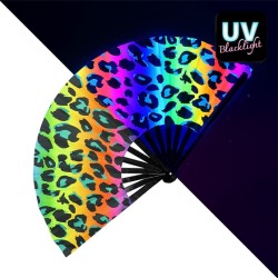 EVENTAIL EN TISSU RAVE WILD XL 64 CM