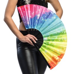 EVENTAIL EN TISSU RAVE VIBES XL 64 CM