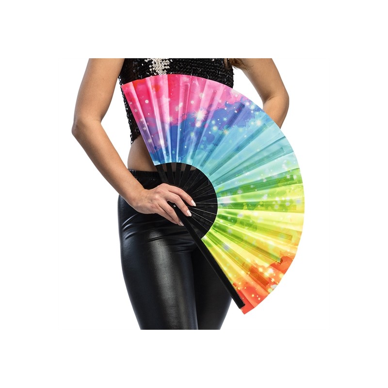 EVENTAIL EN TISSU RAVE VIBES XL 64 CM