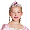 DIADEME GRACE ARGENT STRASS COEUR ROSE