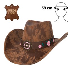 CHAPEAU COW BOY WESTERN FESTIVAL DECOR FLEUR BLOOM