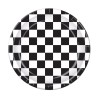 10 ASSIETTES DRAPEAU DAMIER NOIR/BLANC 23 CM