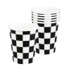 10 GOBELETS DAMIER NOIR ET BLANC 250 ML