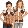 GILET ENFANT COW BOY WESTERN CAMEL TACHES DE VACHES TAILLE 10-12 ANS 