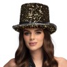 CHAPEAU HAUT DE FORME SEQUINS OUPAILLETTES OR DESERT PARTY