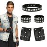 SET PUNK COLLIER 2 BRACELETS 2 GANTS