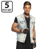 SET PUNK COLLIER 2 BRACELETS 2 GANTS