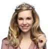 DIADEME TIARE METAL ARGENT PERLES BLANCHES ALEXANDRA