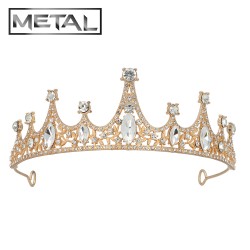 TIARE COURONNE DIADEME ROYAL JULIA OR AVEC STRASS ARGENT
