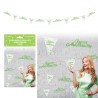 GUIRLANDE FIL JOYEUX ANNIVERSAIRE FANIONS ET LETTRES VERT ET BLANC 6 METRES