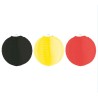 3 LANTERNES JAPONAISES EN NYLON DIAMETRE 30 CM NOIR JAUNE ROUGE