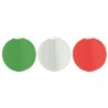3 LANTERNES JAPONAISES EN NYLON DIAMETRE 30 CM VERT BLANC ROUGE
