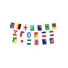 GUIRLANDE 10 METRES 32 FANIONS PAYS DU MONDE FOOT 15 X 20 CM