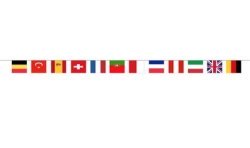GUIRLANDE 5 METRES 12 FANIONS PAYS D'EUROPE FOOT 20 X 28 CM