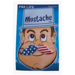 MOUSTACHE SUPPORTERS AUX COULEURS DU DRAPEAU DES ETATS UNIS USA