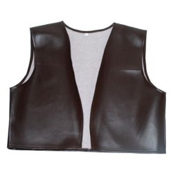 GILET WESTERN MARRON SIMILI CUIR
