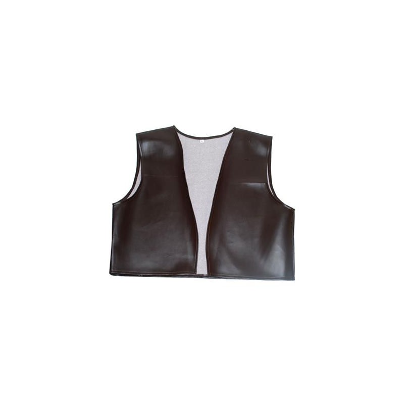 GILET WESTERN MARRON SIMILI CUIR